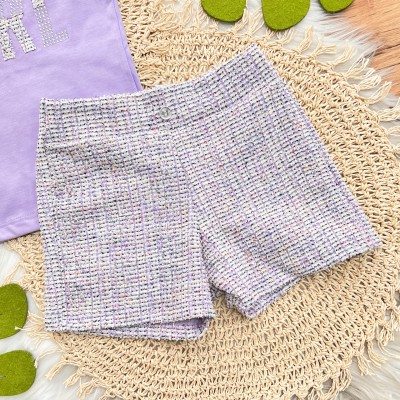 Conj. Blusa Girl e Short Tweed - Lilás